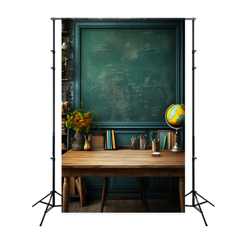 Back to School Blackboard Desk Backdrop DBD7-64