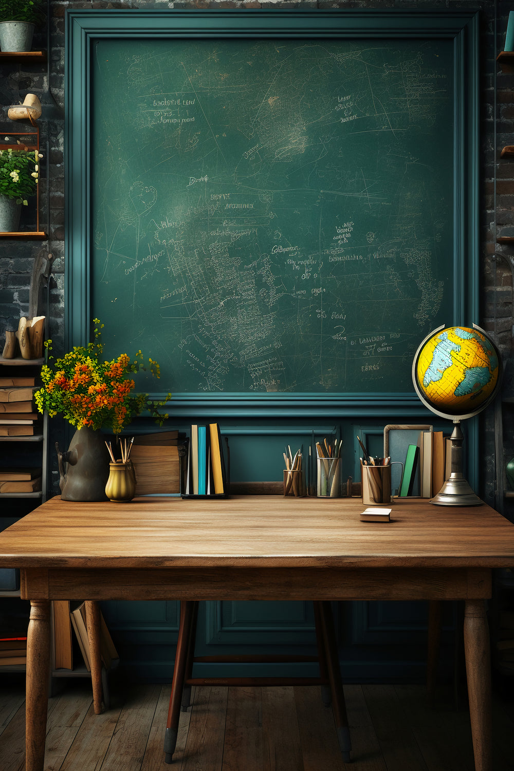 Back to School Blackboard Desk Backdrop DBD7-64