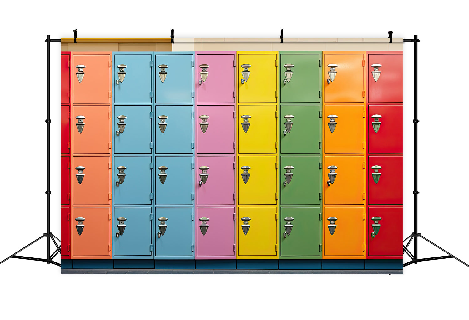 Back to School Colorful Lockers Backdrop DBD7-65