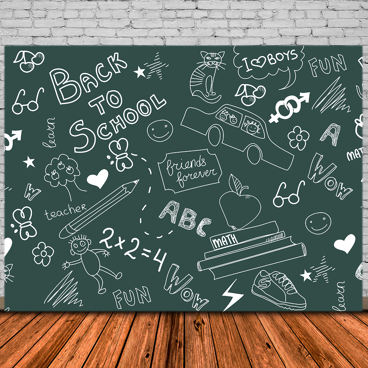 Back to school Chalk Doodles Backdrop DBD7-75