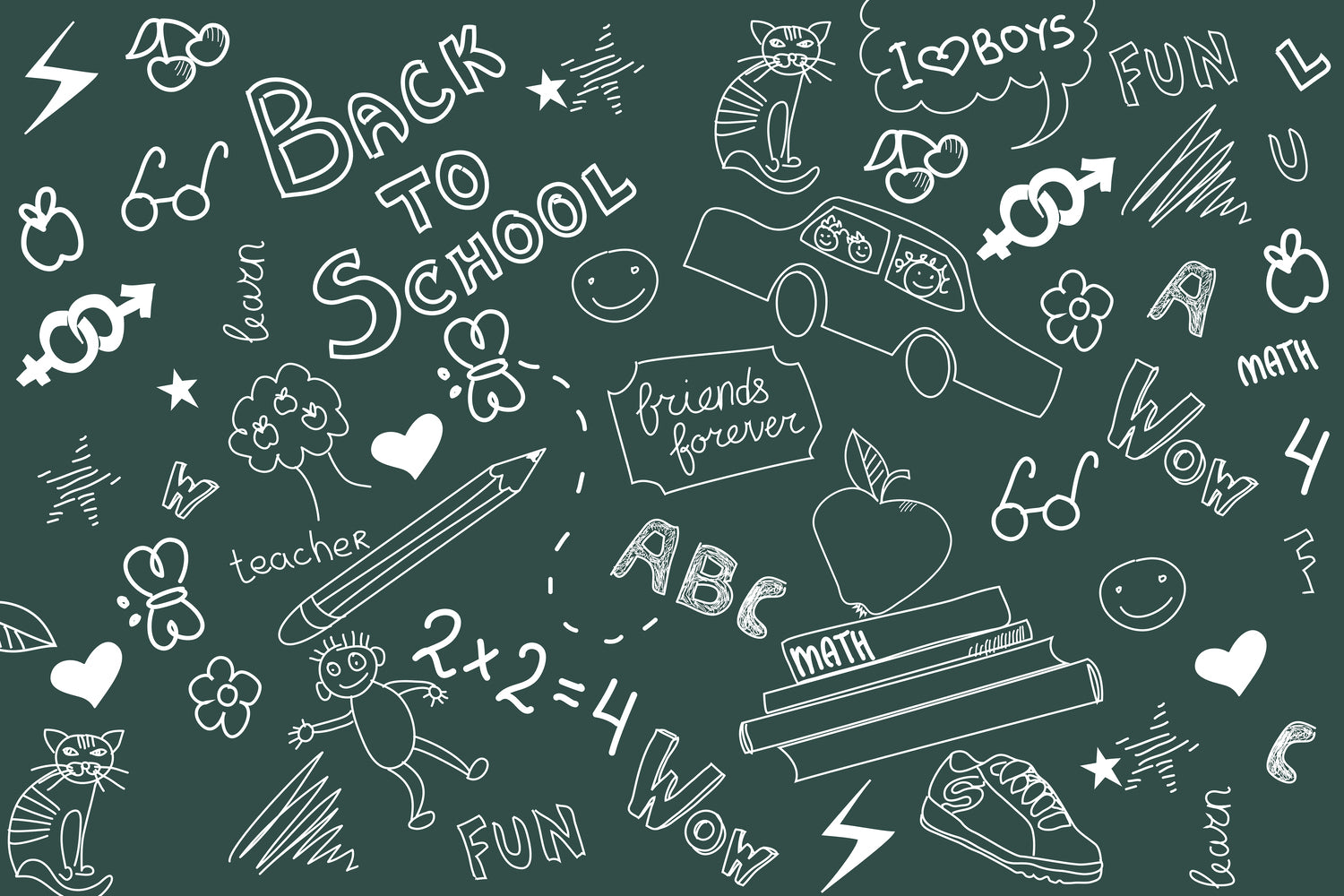 Back to school Chalk Doodles Backdrop DBD7-75