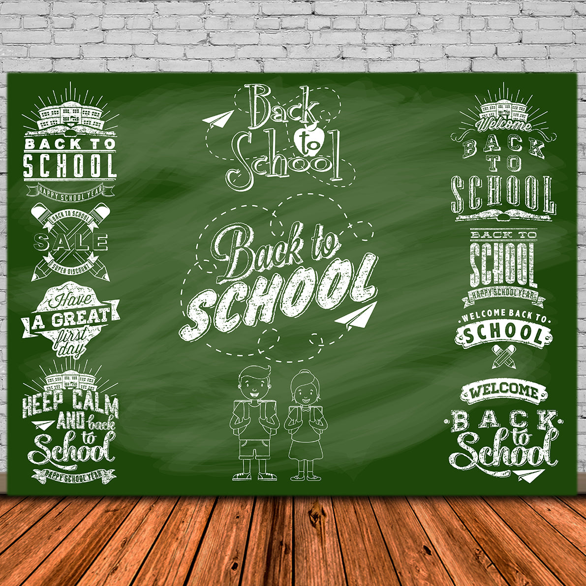 Back to School Painted Chalkboard Backdrop DBD7-76