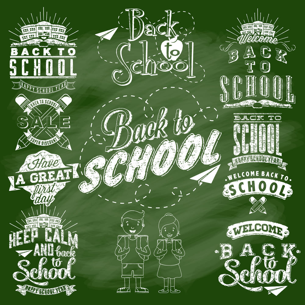 Back to School Painted Chalkboard Backdrop DBD7-76