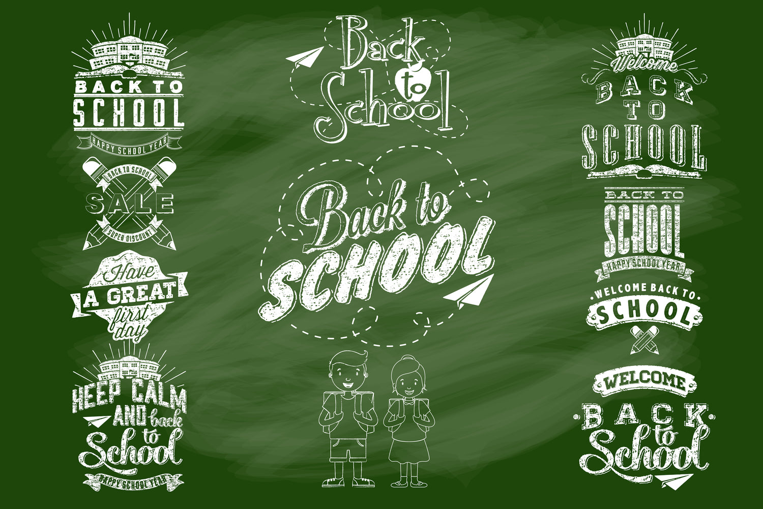 Back to School Painted Chalkboard Backdrop DBD7-76