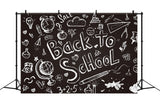 Back to School Chalkboard Drawn Sketch Backdrop DBD7-77