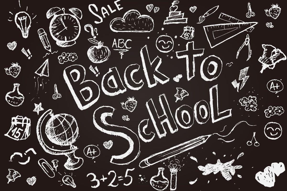 Back to School Chalkboard Drawn Sketch Backdrop DBD7-77