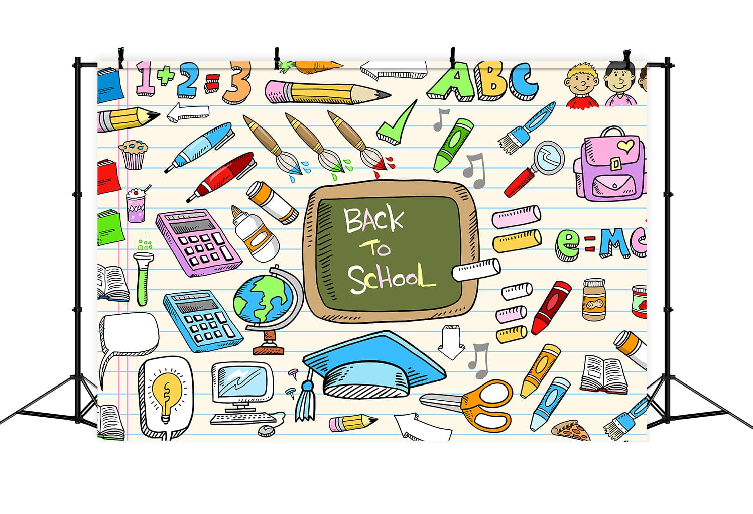 Back to School Doodles Photography Backdrop DBD7-78