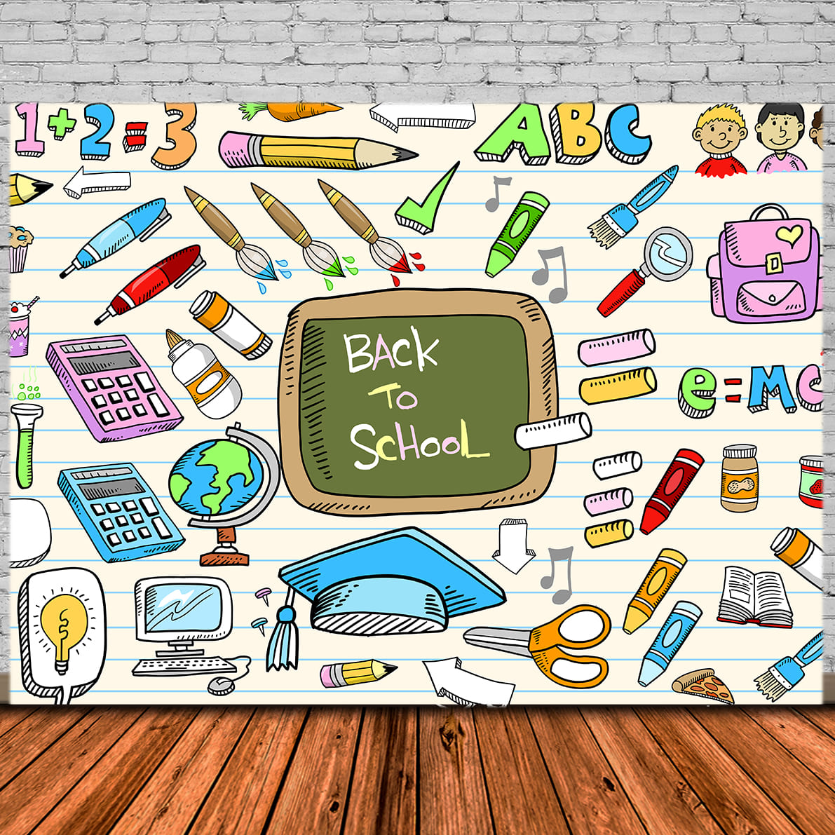 Back to School Doodles Photography Backdrop DBD7-78