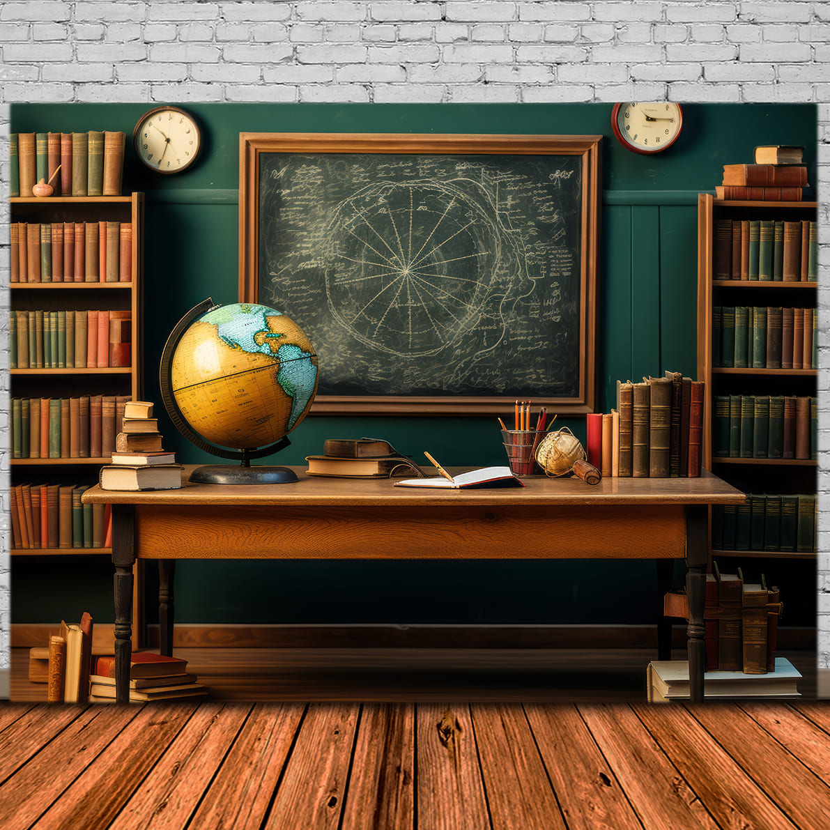 Back to School Classroom Globe Backdrop DBD7-81