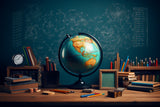 Blackboard Globe Pencils Back to School Backdrop DBD7-82