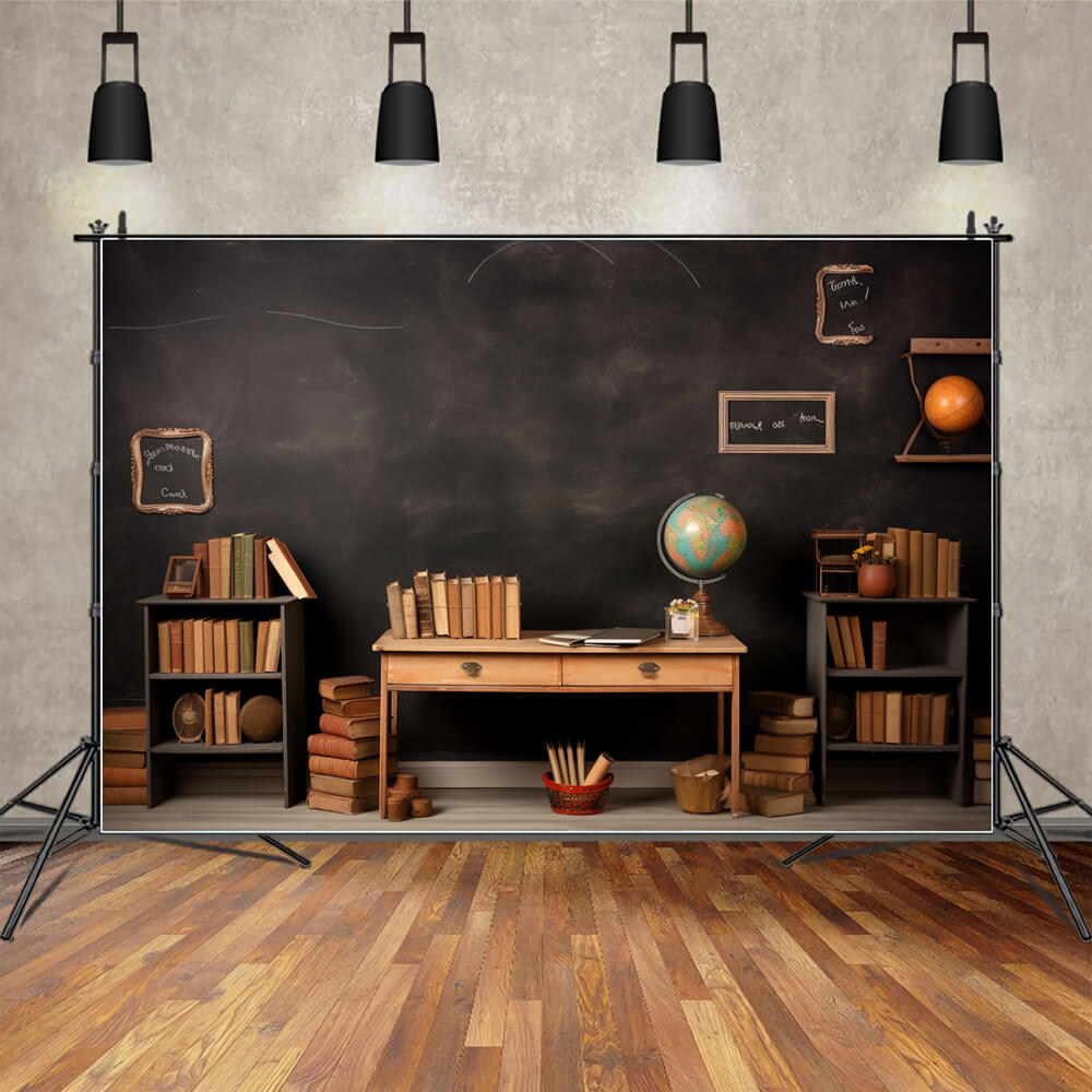 Retro Classroom Globe Back to School Backdrop DBD7-83