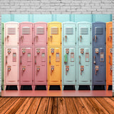 School Colorful Lockers Photography Backdrop DBD7-85