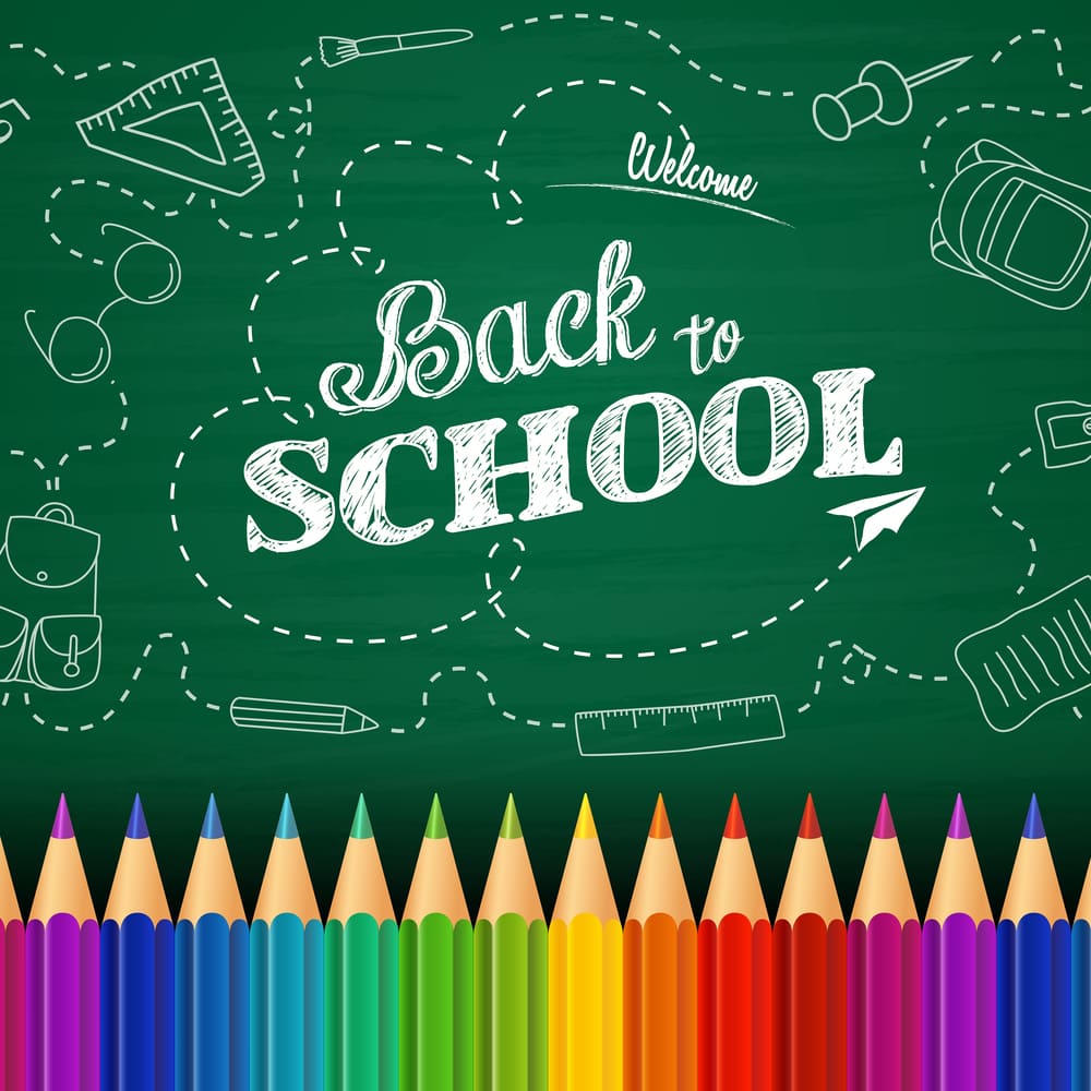 Back to School Chalkboard Crayons Backdrop DBD7-89