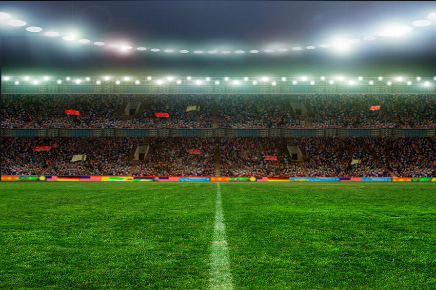 Soccer Field Green Lawn Lights Sport Photo Backdrops G-264