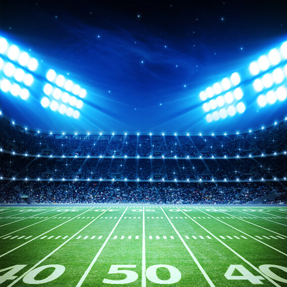 Football Field Spotlights Night Stadium Sports PhotoBackdrops G-296