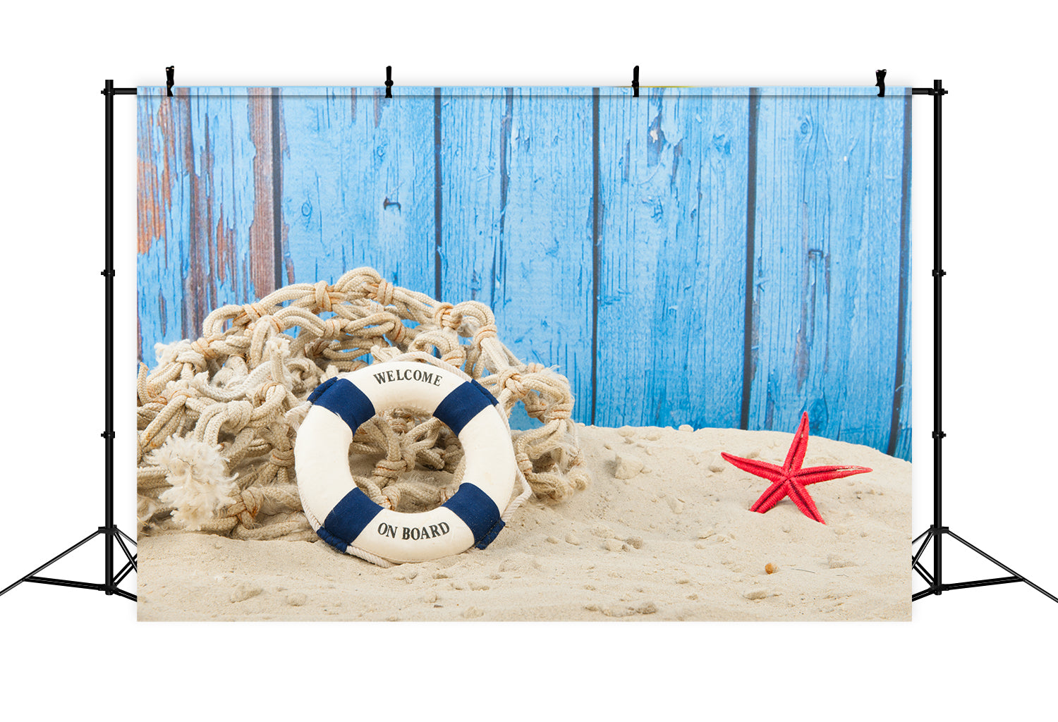 Beach Starfish Retro Wood Backdrop G-675