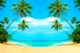 Summer Beach Sea Coconut Tree  Photo Booth Backdrop  GA-77