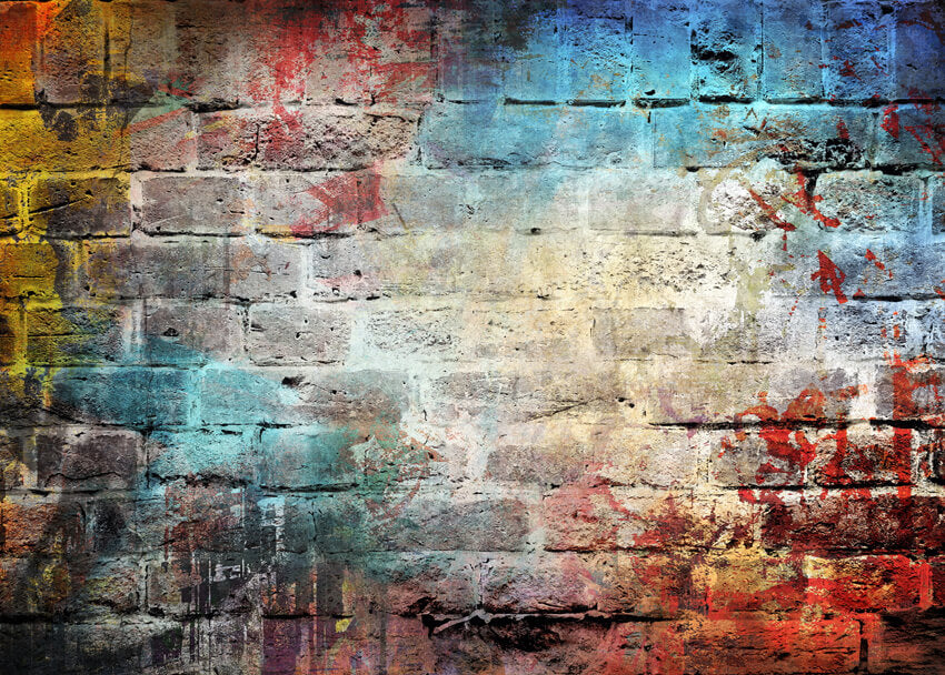 Graffiti Brick Wall  Retro Photography Backdrop  GB-35