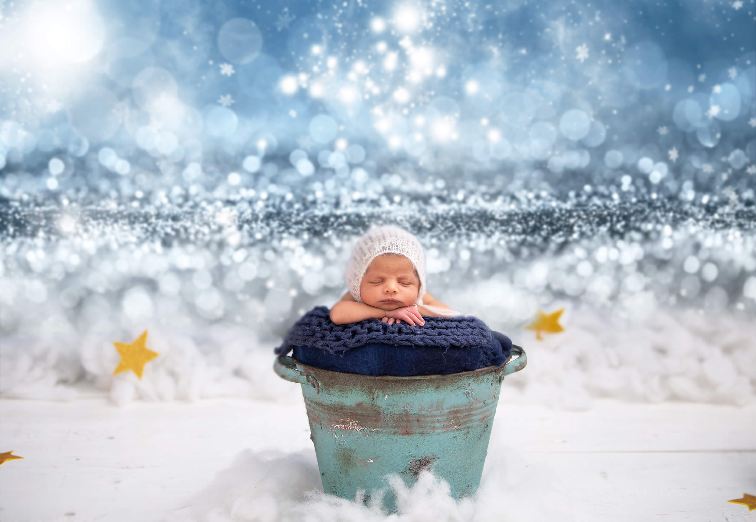 Bokeh Snowflake Winter Christams Photography Studio Backdrop GC-103