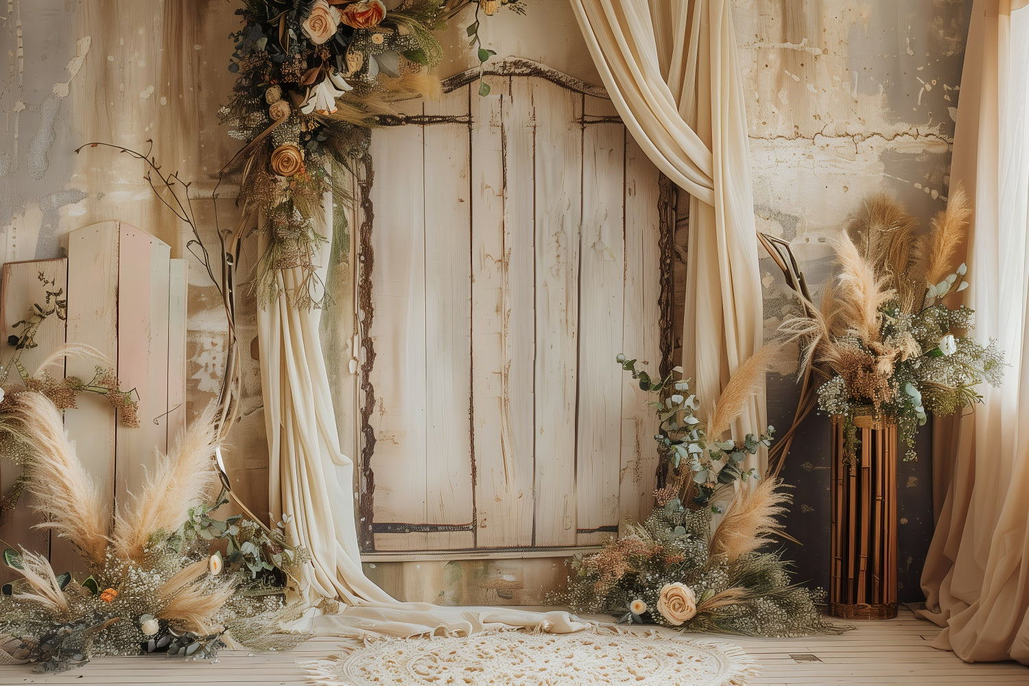 Backdrop For Mother's Day Vintage Boho Wooden Arch Backdrop GQ2-101