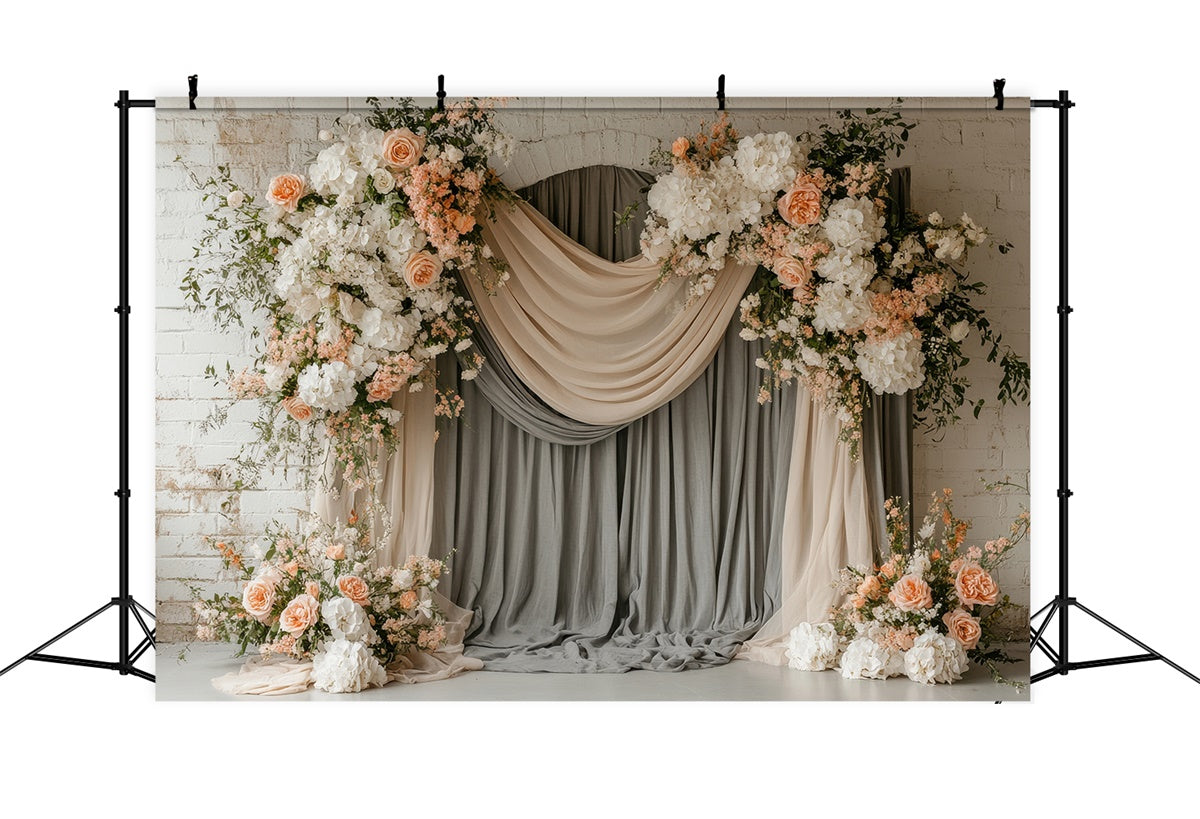 Mothers Day Backdrop Vintage Floral Curtain Drape Backdrop GQ2-112