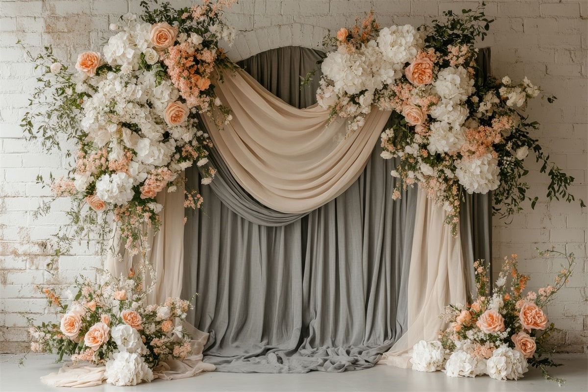 Mothers Day Backdrop Vintage Floral Curtain Drape Backdrop GQ2-112