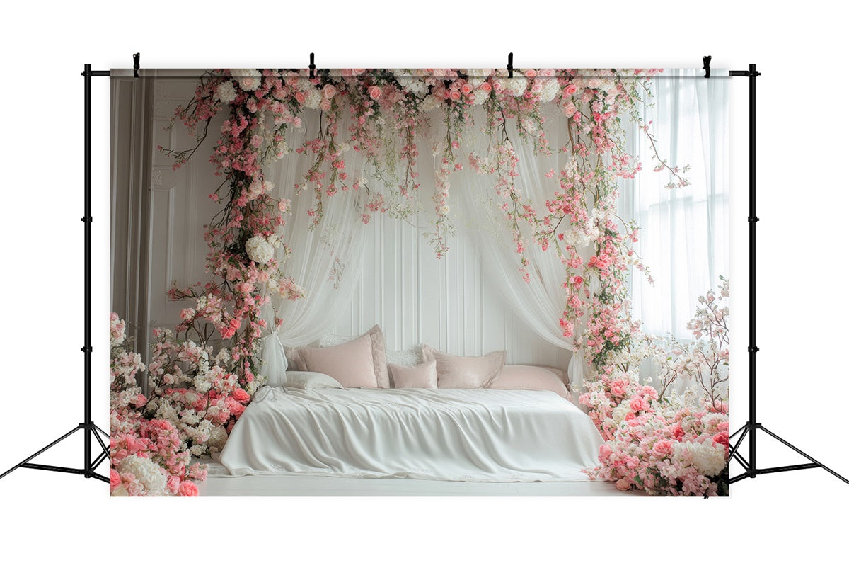 Mothers Day Backdrops Dreamy Pink Rose Floral Arch Backdrop GQ2-114