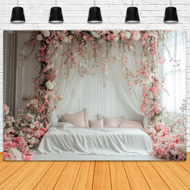 Mothers Day Backdrops Dreamy Pink Rose Floral Arch Backdrop GQ2-114