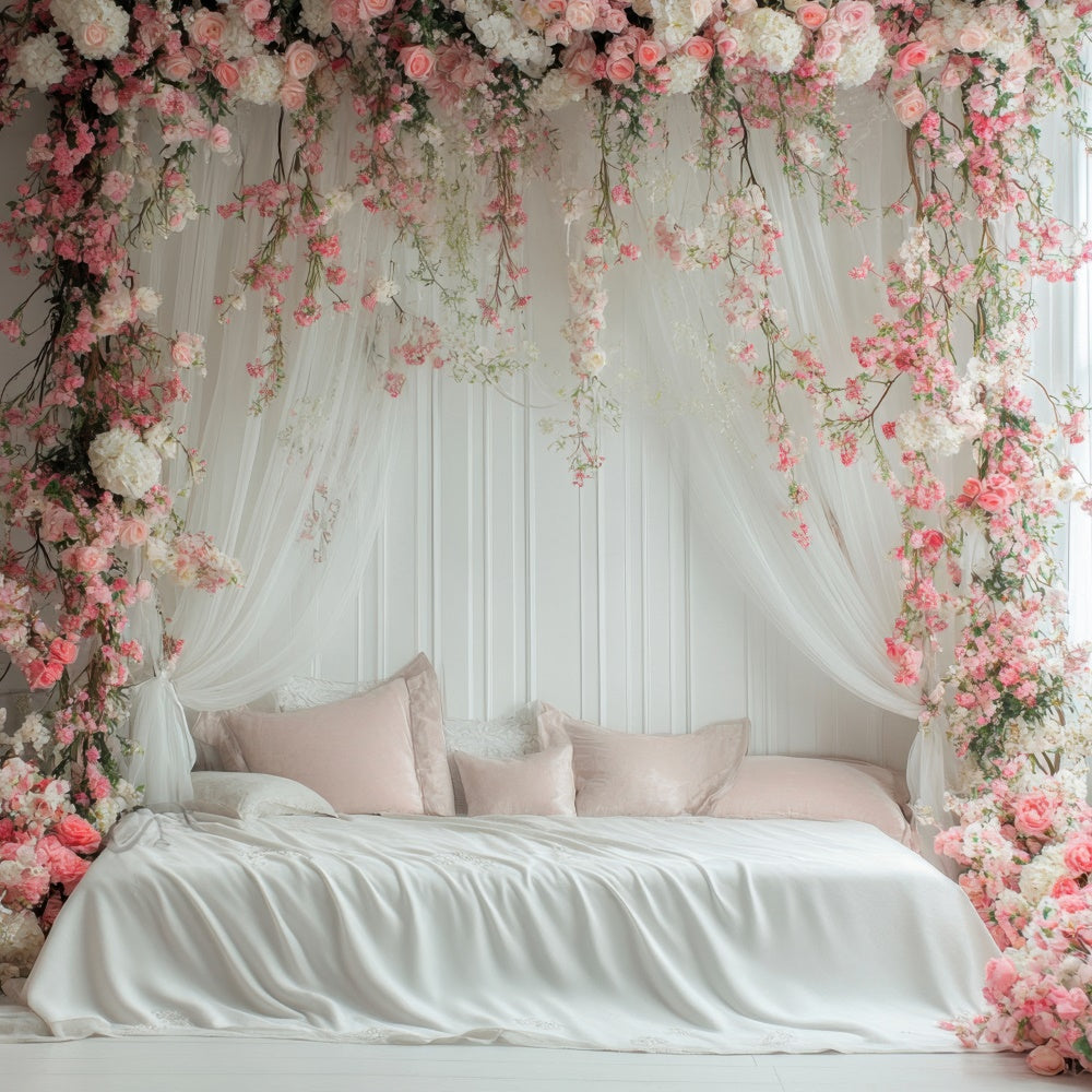 Mothers Day Backdrops Dreamy Pink Rose Floral Arch Backdrop GQ2-114