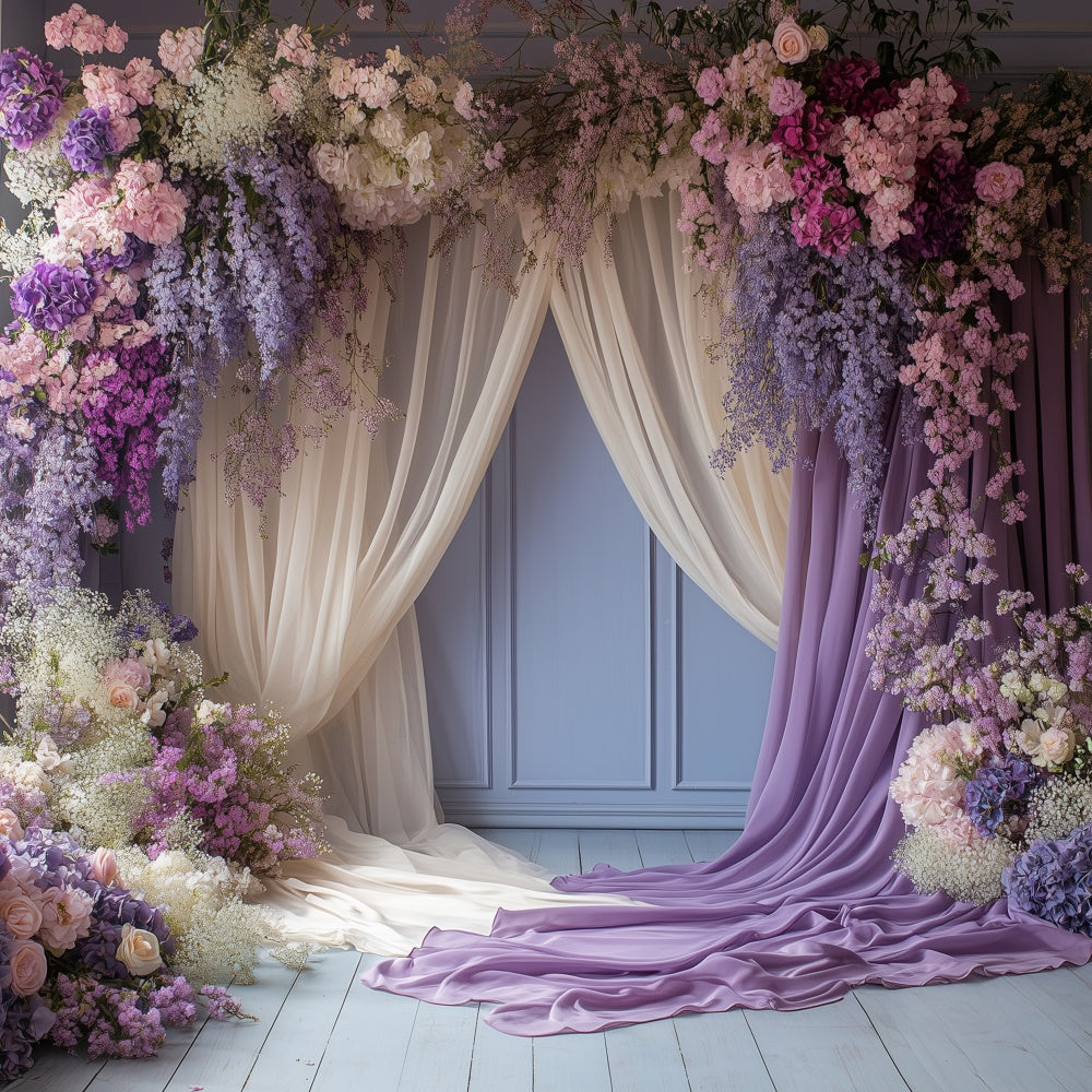 Backdrop For Mothers Day Lavender Floral Archway Backdrop GQ2-116