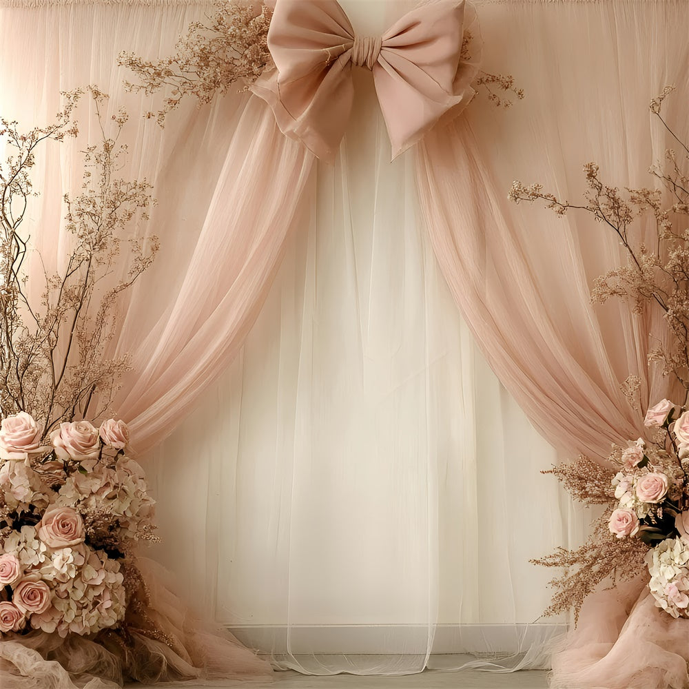 Happy Mother's Day Backdrop Dreamy Floral Silk Bow Backdrop GQ2-119