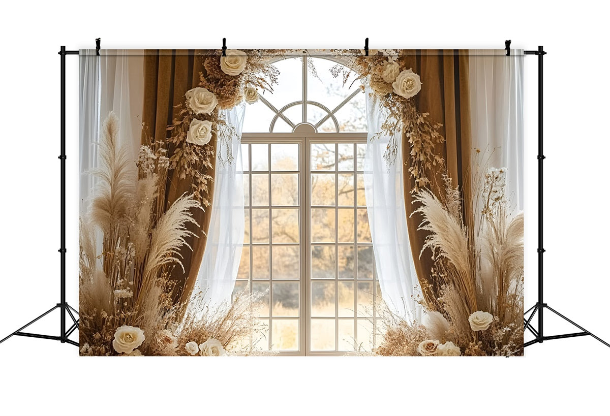 Backdrops For Mothers Day Elegant White Rose Arch Backdrop GQ2-120