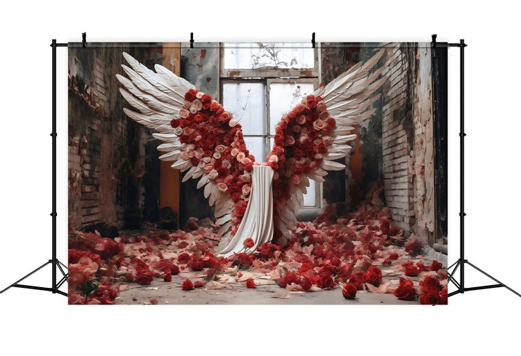 Backdrop For Mother's Day Divine Angel Wings Rose Backdrop GQ2-130