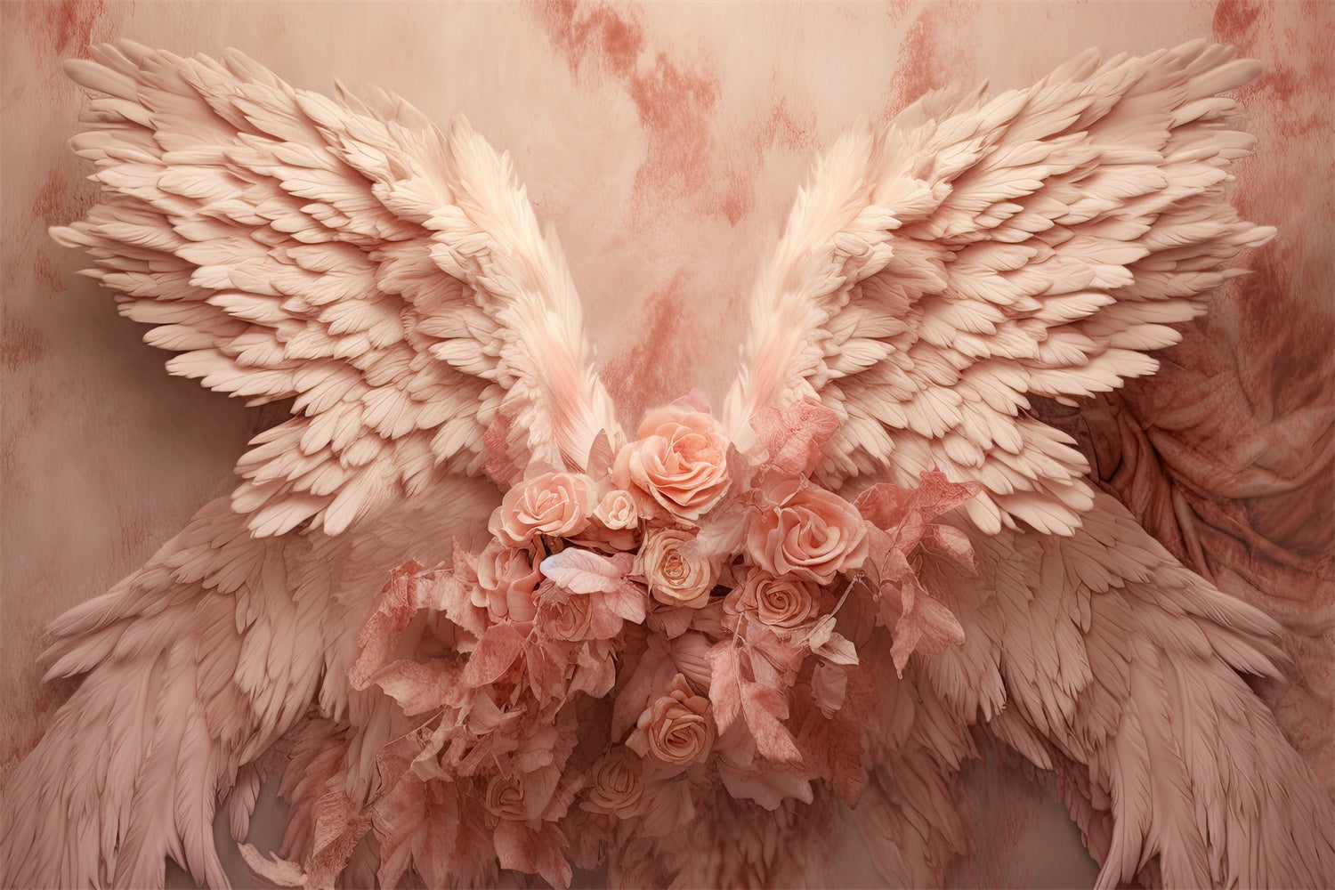 Mother's Day Photo Backdrops Dreamy Pink Rose Wings Backdrop GQ2-131