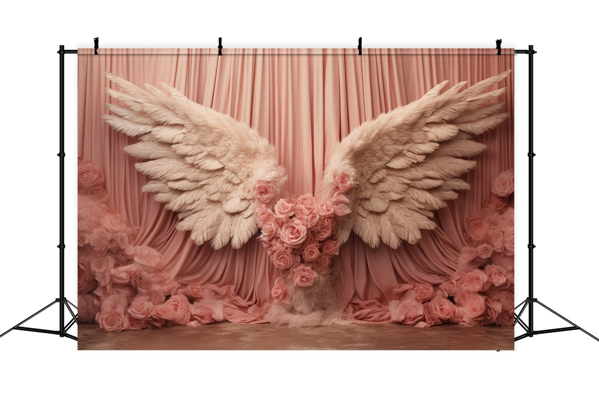 Backdrop For Mothers Day Rose Blossom Angel Wings Backdrop GQ2-132