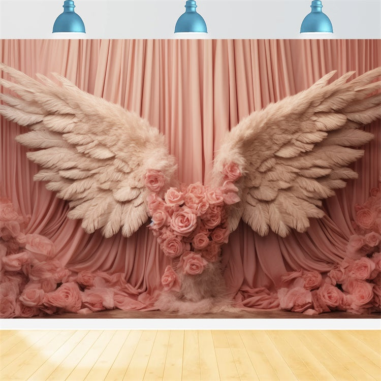 Backdrop For Mothers Day Rose Blossom Angel Wings Backdrop GQ2-132