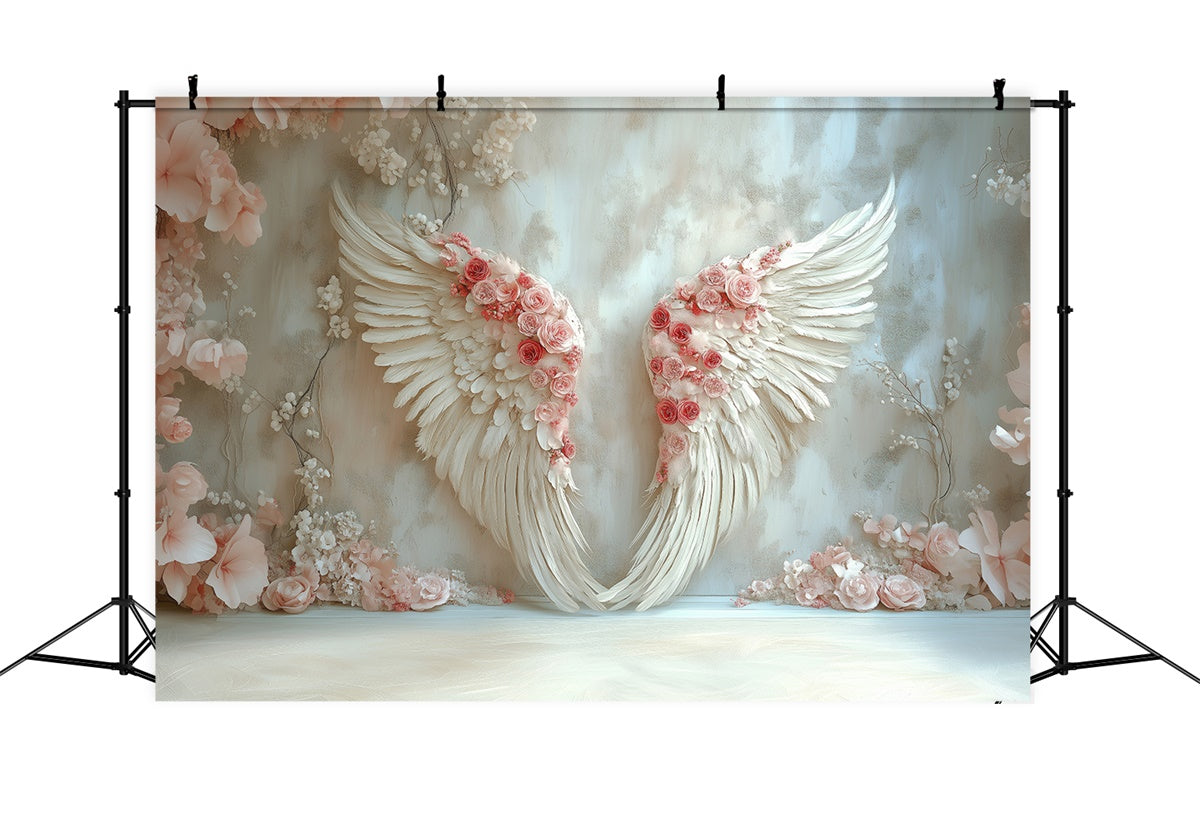 Mother's Day Backdrop Ideas Angel Wings Elegant Rose Backdrop GQ2-133