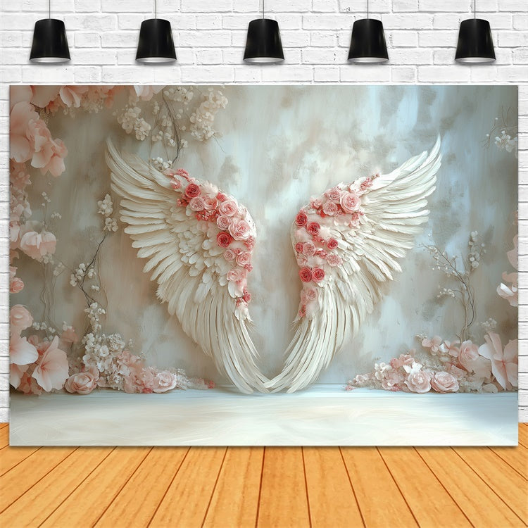 Mother's Day Backdrop Ideas Angel Wings Elegant Rose Backdrop GQ2-133