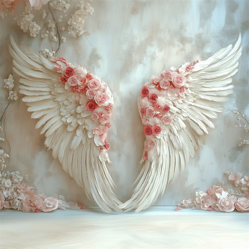 Mother's Day Backdrop Ideas Angel Wings Elegant Rose Backdrop GQ2-133