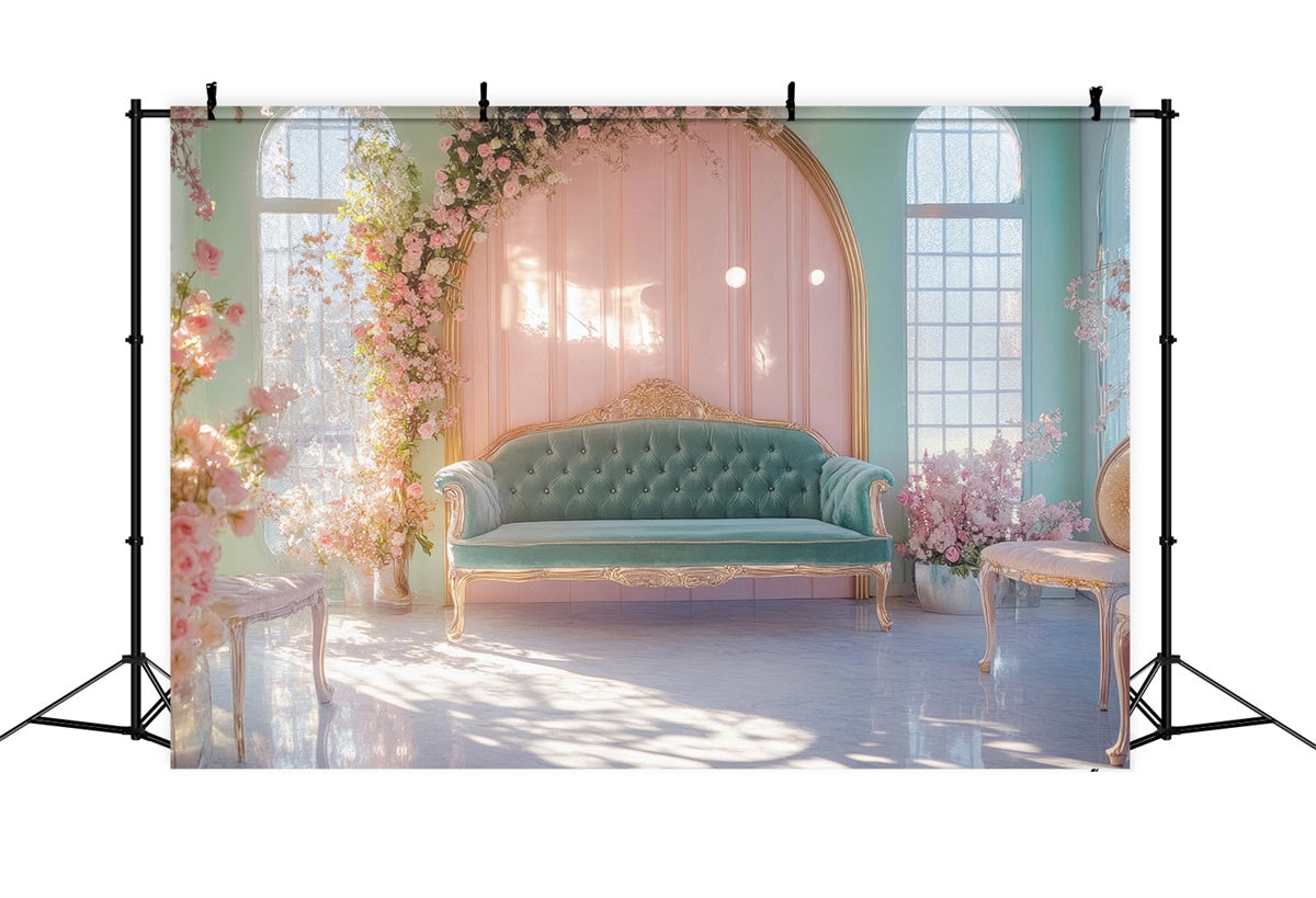 Mother's Day Backdrop Romantic Floral Vintage Furniture Backdrop GQ2-145