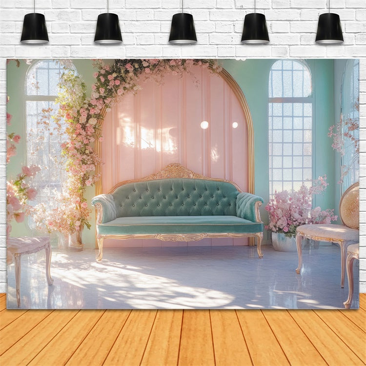 Mother's Day Backdrop Romantic Floral Vintage Furniture Backdrop GQ2-145