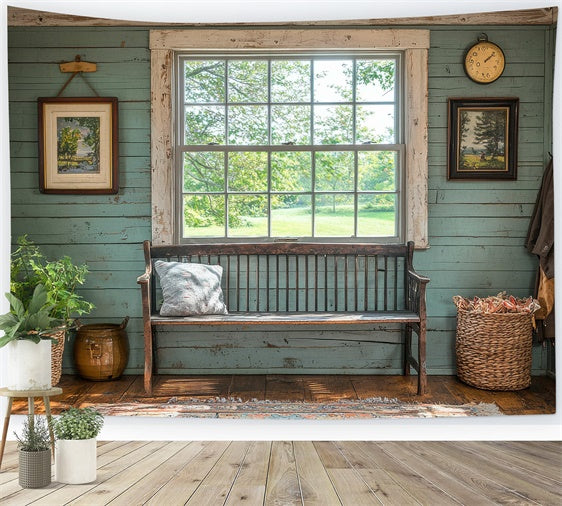 Backdrops For Mother's Day Serene Window View Bench Backdrop GQ2-146