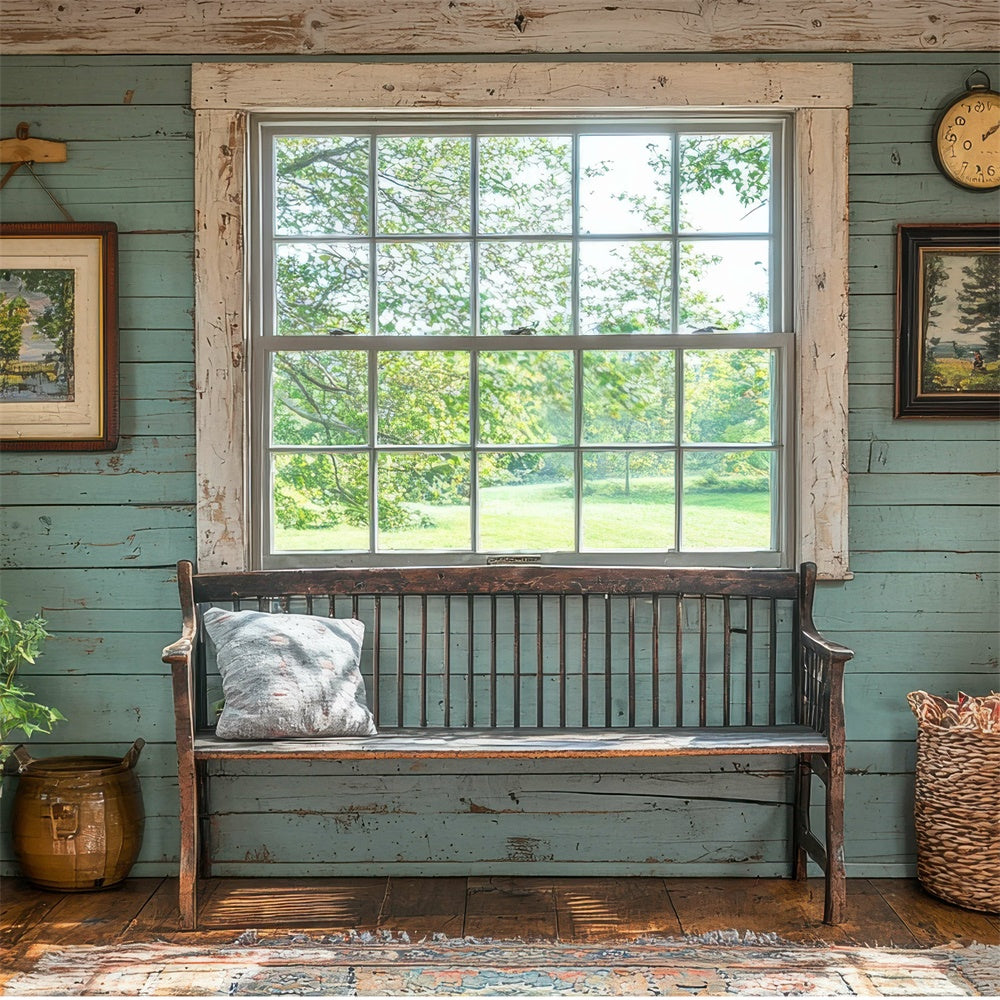 Backdrops For Mother's Day Serene Window View Bench Backdrop GQ2-146