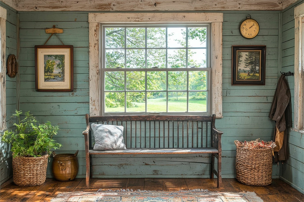 Backdrops For Mother's Day Serene Window View Bench Backdrop GQ2-146