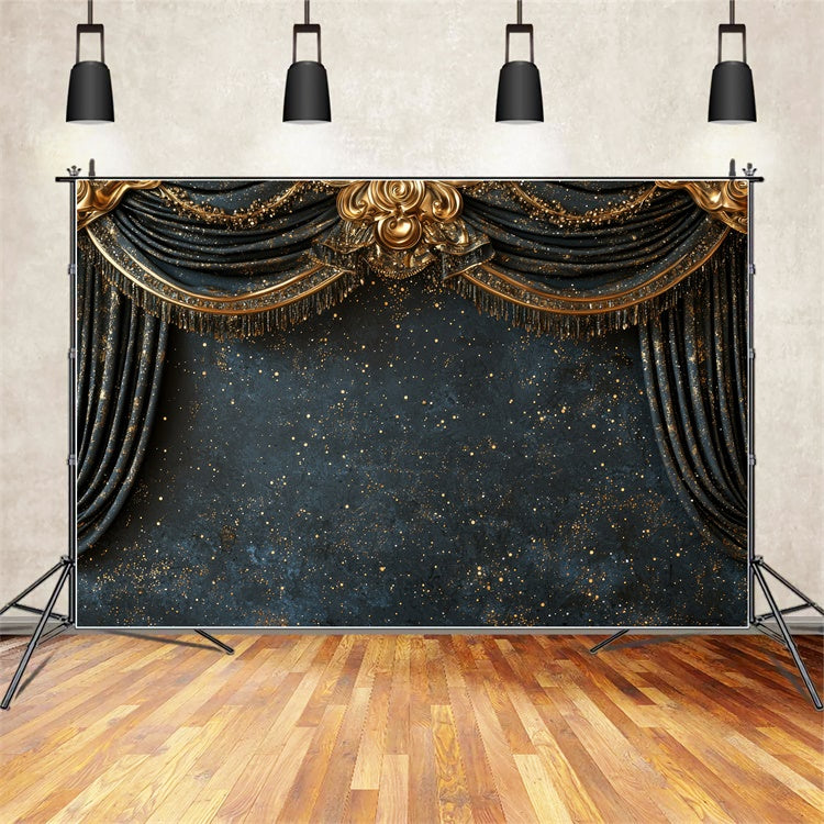 Mothers Day Backdrops Luxurious Gold Velvet Curtains Backdrop GQ2-147