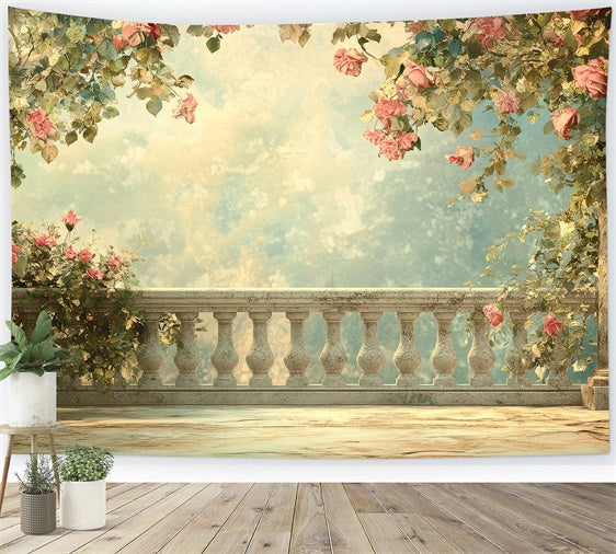 Mother's Day Backdrop Ideas Dreamy Rose Arch Soft Sky Backdrop GQ2-151