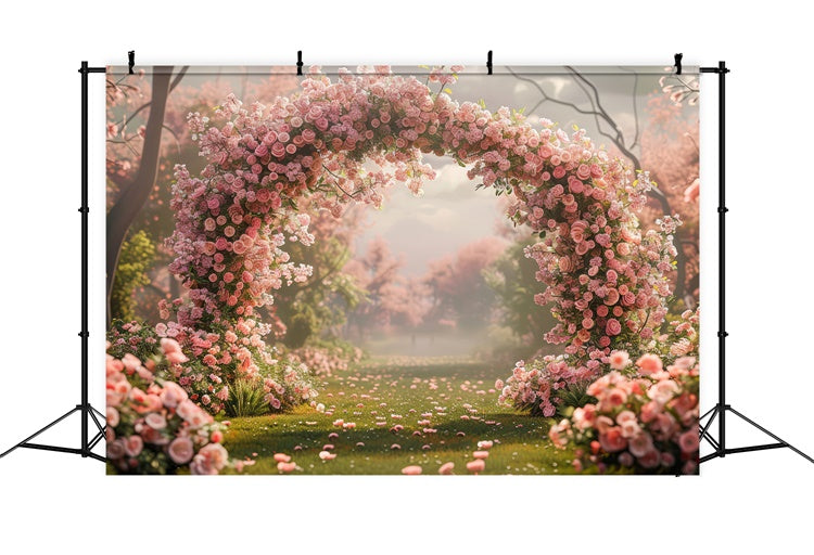 Mothers Day Backdrop Ideas Tranquil Rose Garden Arch Backdrop GQ2-154