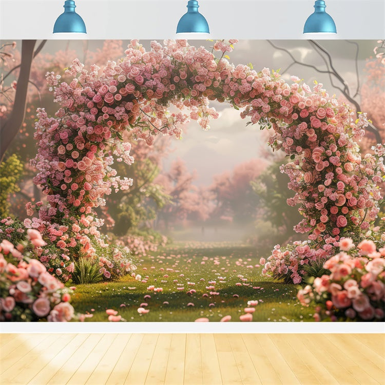 Mothers Day Backdrop Ideas Tranquil Rose Garden Arch Backdrop GQ2-154