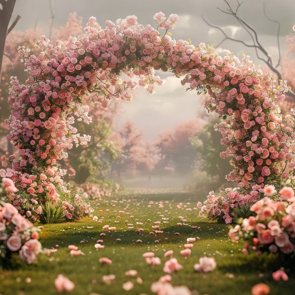 Mothers Day Backdrop Ideas Tranquil Rose Garden Arch Backdrop GQ2-154