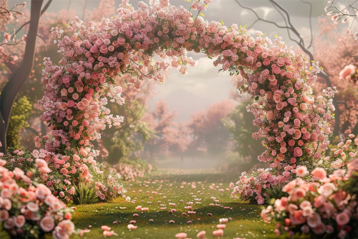 Mothers Day Backdrop Ideas Tranquil Rose Garden Arch Backdrop GQ2-154